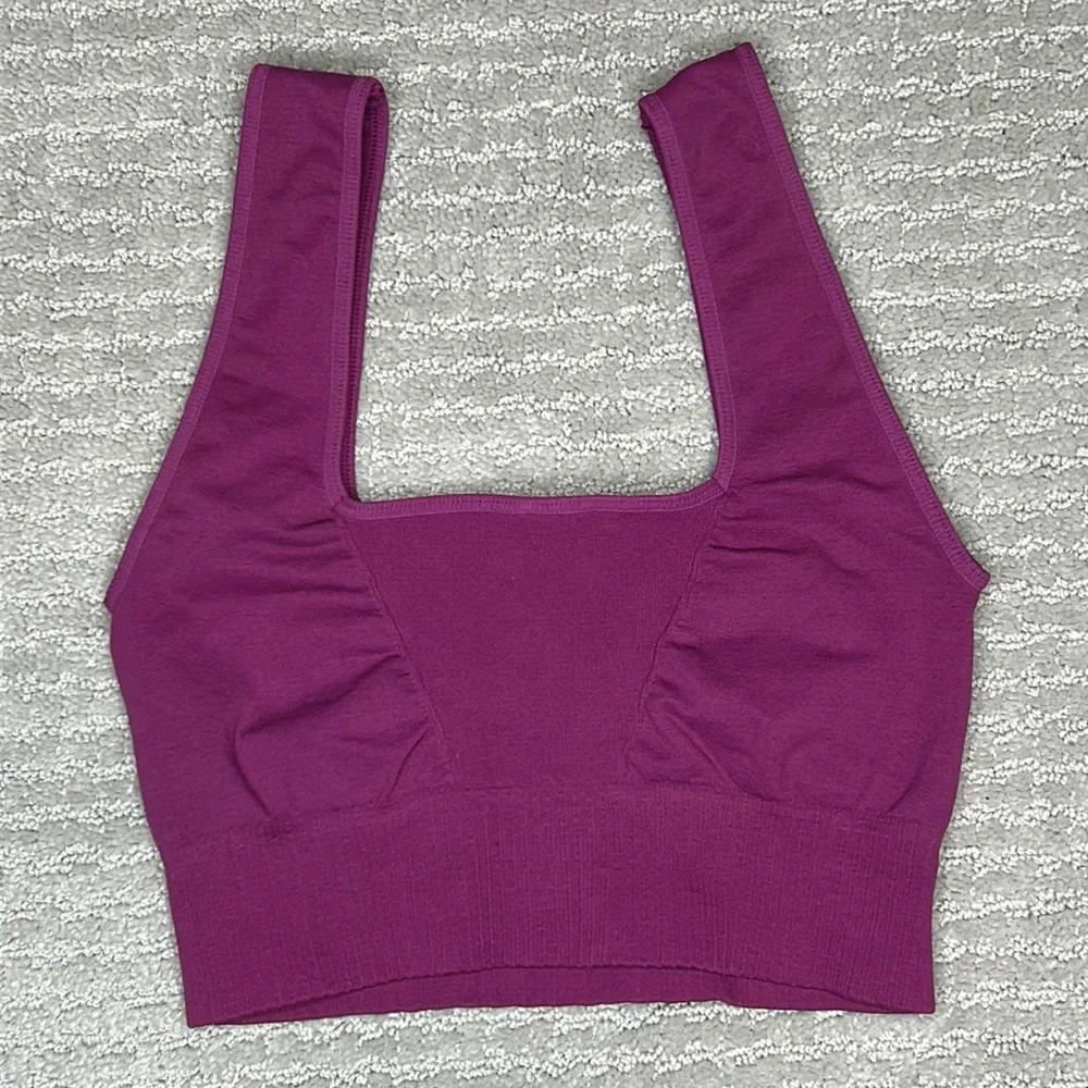 FREE PEOPLE | NWOT Good Karma Square-Neck Bra in Raspberry Jam * - Picture 4 of 5